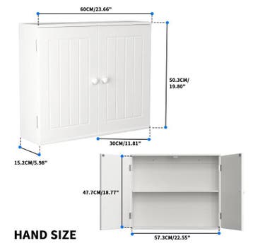 Badkamer Opbergkast met 2 Deuren – Wand en Vloerstaand, Verzenden, Nieuw