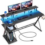 Gaming bureau - Gaming desk - Gaming tafel - 140x47 cm - Zwa, Verzenden, Zo goed als nieuw