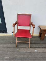 Stoel - Hout - Houten klapstoel met skai