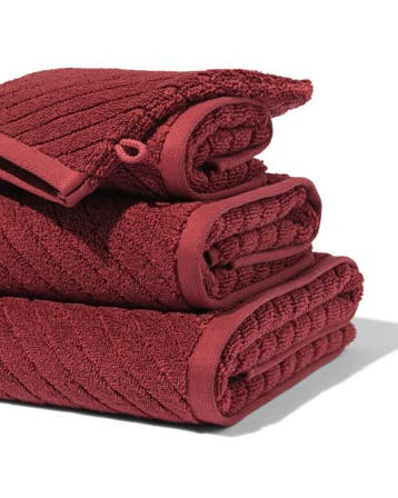 HEMA Handdoek - zware kwaliteit diagonaal bordeauxrood, Verzenden, Nieuw