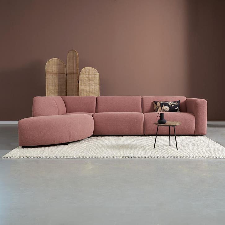 *WOONWINKEL* Hoekbank Met Rond Element Links Brick, Huis en Inrichting, Banken | Bankstellen, Nieuw, Verzenden