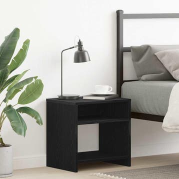 vidaXL Nachtkastje 40x30x40 cm spaanplaat zwart eikenkleurig, Minder dan 45 cm, Verzenden, Nieuw, Minder dan 55 cm