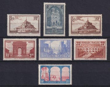 Frankrijk 1929/1930 - Reeks van Monuments et sites van nr., Gestempeld