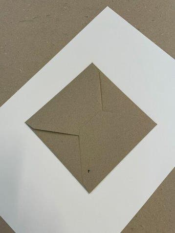Envelop 14 x 14 cm Karton Grijs, Verzenden, Nieuw