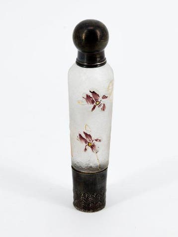 Vaas - Polychroom cameo-glas - Parfumfles, Antiek en Kunst