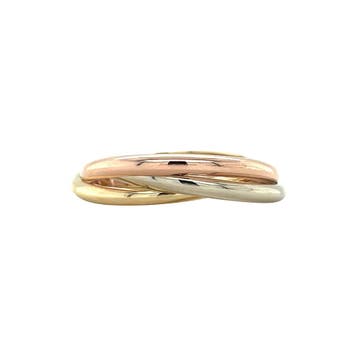 Tricolour gouden ring 14 karaat, Sieraden, Tassen en Uiterlijk, Ringen, Verzenden, Zo goed als nieuw, Goud