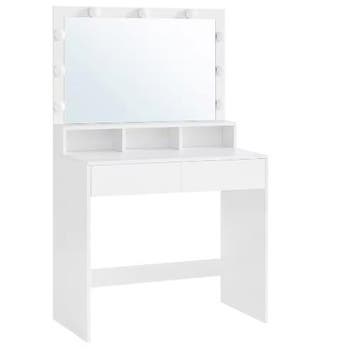 Kaptafel met LED-Verlichting en Spiegel, 2 Lades, Huis en Inrichting, Tafels | Kaptafels, Verzenden, Nieuw