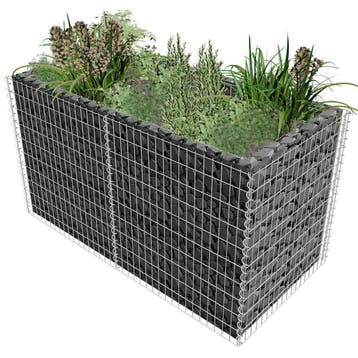 vidaXL Gabion plantenbak verhoogd 180x90x100 cm staal, Verzenden, Nieuw, Metaal, 60 tot 100 cm
