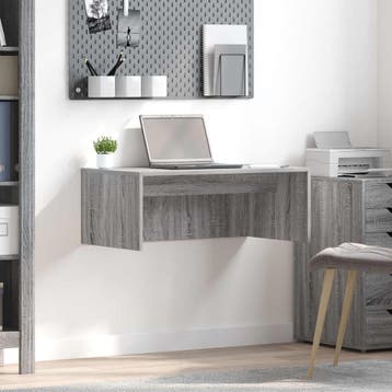 vidaXL Wandbureau Grijs Sonoma Bewerkt hout 80 x 45 x 30 cm, Huis en Inrichting, Verzenden, Nieuw