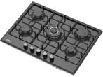 Everglades - Gas Kookplaat - Zwart, Verzenden, Nieuw, Gas, 5 kookzones of meer