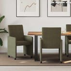 vidaXL Eetkamerstoelen met Wieltjes 2 pcs Leger groen 57 x, Verzenden, Nieuw