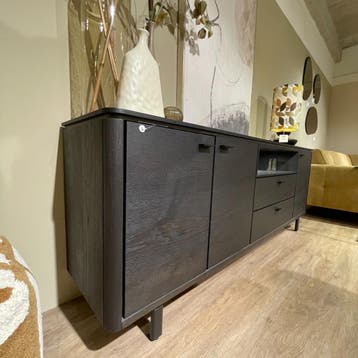 Livada Dressoir Eikenfineer Onyx - Henders en Hazel, Huis en Inrichting, Ophalen of Verzenden, Nieuw, Eikenhout, 200 cm of meer