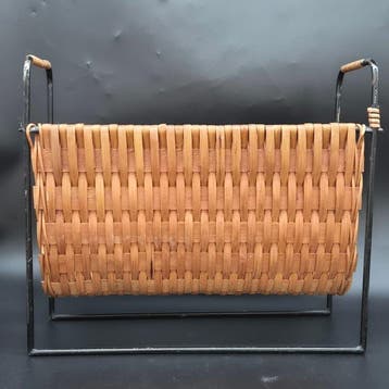 Tijdschriftenhouder - Vintage tijdschriftstandaard – rattan