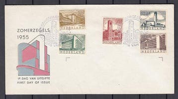 Nederland 1955 - FDC Zomer - NVPH E21, Gestempeld