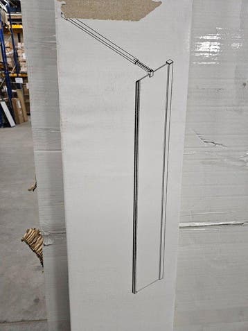 Lacus Extra vaste wand voor draaideur 20 x 190 cm helder, Ophalen of Verzenden, Nieuw, Chroom, Bad