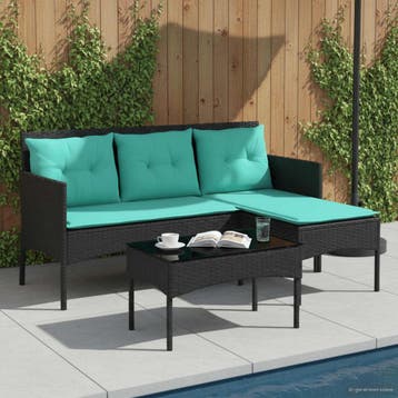vidaXL Tuinbankenset 2 st poly rattan, Verzenden, Nieuw, Rotan, 2 zitplaatsen