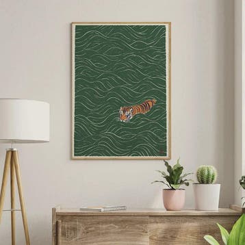 Japanse Canvas Poster: Zen Bos, Koi Vis & Kraanvogel - Sfeer, Verzenden, Nieuw