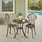 Bistroset Lyon voor 2 personen, weerbestendig aluminium - zw, Tuin en Terras, Tuinsets en Loungesets, Verzenden, Nieuw