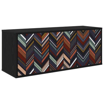 vidaXL Wandgemonteerd tv-meubel OMMEN 102 x 33 x 40 cm Zwart, Minder dan 50 cm, Verzenden, Nieuw, Minder dan 100 cm