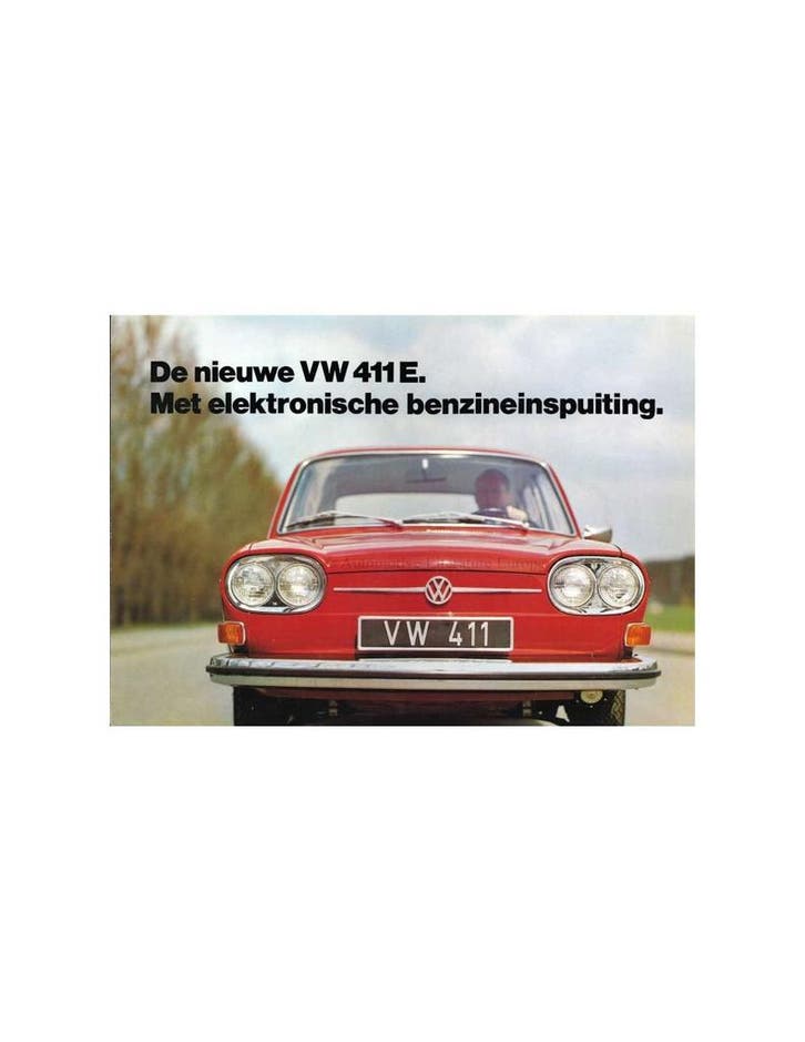1969 VOLKSWAGEN 411 E BROCHURE NEDERLANDS, Boeken, Auto's | Folders en Tijdschriften, Volkswagen