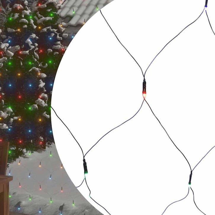 vidaXL Kerstnetverlichting 204 LEDs binnen/buiten 3x2 m, Tuin en Terras, Buitenverlichting, Nieuw, Kunststof, Verzenden