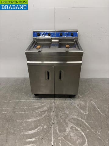 RVS Dubbele Frituur Friteuse 2 x 14  liter 2 x 400V Horeca, Ophalen of Verzenden, Gebruikt