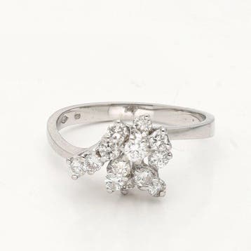 Ring - 18 karaat Witgoud - 0.52ct. tw. Diamant (Natuurlijk), Nieuw