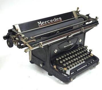 Antieke Mercedes schrijfmachine uit Zella-Mehlis met brede, Verzenden