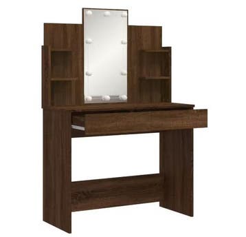 LED Make-up Kaptafel Bruin Eiken – 96x40x142 cm, Modern en S, Verzenden, Nieuw