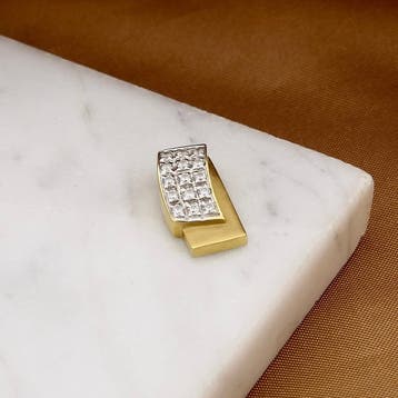 Gouden hanger met zirconia (Hanger of bedel), Ophalen of Verzenden, Gebruikt, Goud, Overige merken