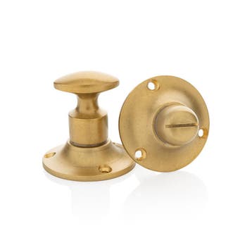WC slot draaiknop messing getrommeld rond rozet - retro j..., Ophalen of Verzenden, Nieuw, Koper of Messing, Slot