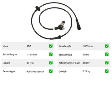 ABS-sensor Achteras Volkswagen Corrado 2.0 i 16V (1991-1995), Verzenden, Nieuw, Volkswagen