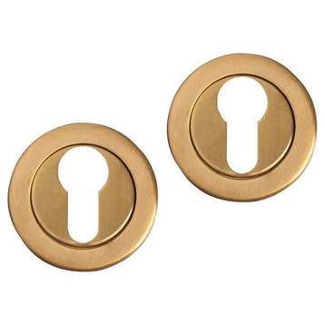 Deurbeslag | Cilinderrozet | Differnz (Rond, RVS, Goud), Verzenden, Nieuw