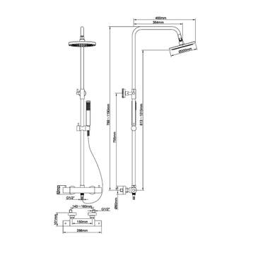 Opbouw Regendoucheset Wiesbaden Caral Thermostatische Kraan, Ophalen of Verzenden, Nieuw