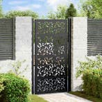 vidaXL Poort met bladontwerp 100x175 cm staal zwart, Verzenden, Nieuw