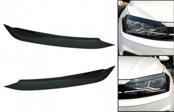 Koplampspoilers VW Polo AW MK6 Glans Zwart, Ophalen of Verzenden, Nieuw