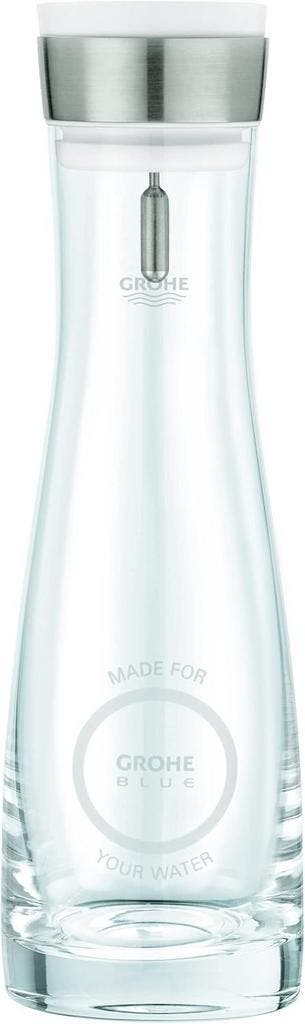Design Waterkaraf Glas | RVS Kantelsluiting | 49% Korting, Glas of Glazen, Ophalen of Verzenden, Overige stijlen, Glas