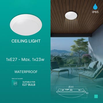 LED Plafondlamp - Badkamerlamp - Brinton Aquin - Waterdicht, Ophalen of Verzenden, Nieuw, Kunststof, Overige fittingen