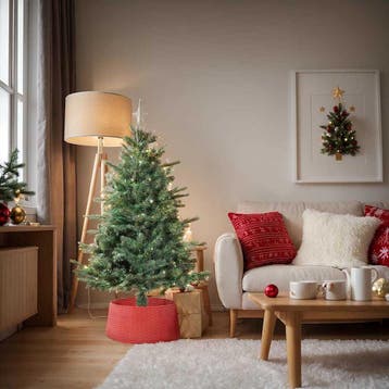 vidaXL Kerstboomrok Rood Ø 65 x 24 cm Kunststof, Diversen, Kerst, Verzenden, Nieuw