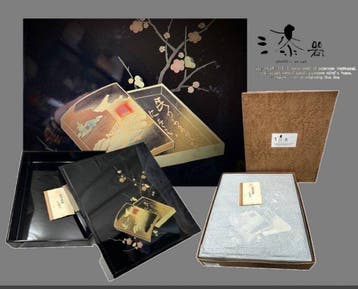 Aizu Nuri - Heian no Uta - Doos - urushi-lak lakwerk hars -
