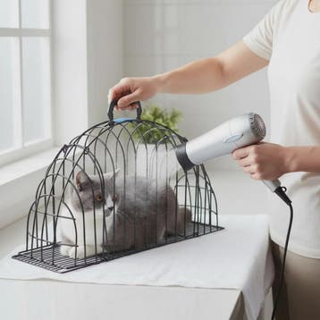 Semi-ronde Kattenwas Kooi - Anti-krab & Anti-worsteling - Id, Verzenden, Nieuw
