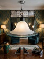 Plafondlamp - Glas, Metaal - Art Deco - Murano-glas, Antiek en Kunst, Curiosa en Brocante