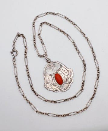 Decoratief ornament - Afrika - Hamsa-amulet koraal zilver