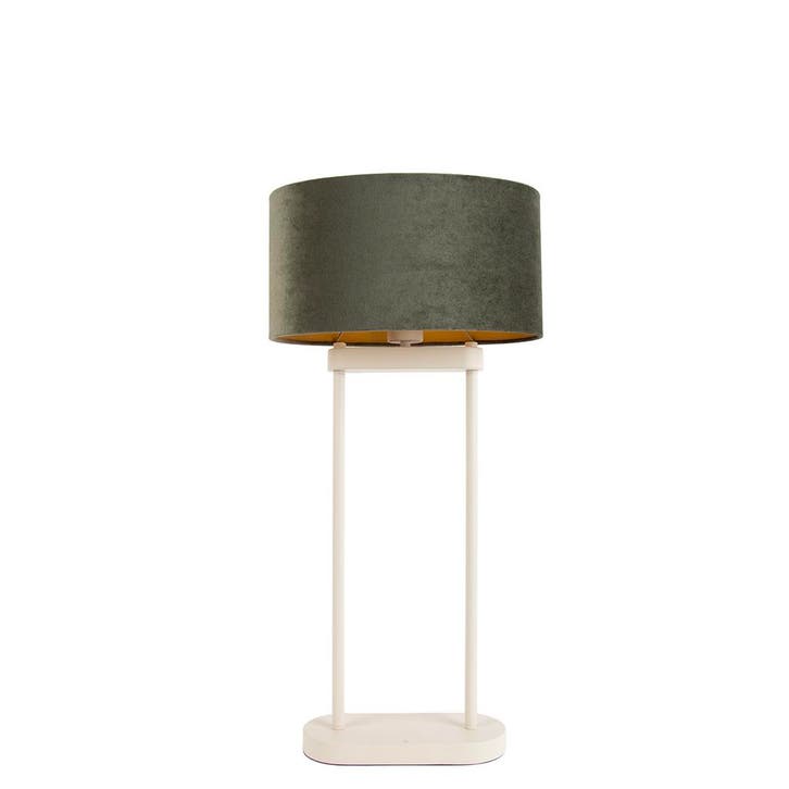 Tafellamp beige met groene ovale kap en gouden binnenkant, Huis en Inrichting, Lampen | Tafellampen, Nieuw, Verzenden