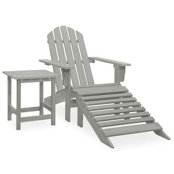 vidaXL Tuinstoel Adirondack voetenbank tafel massief, Verzenden, Nieuw, Hout