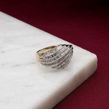 Gouden ring met diamant; 1,30 ct.; 14 karaat; ringmaat 18, 18 tot 19, Gebruikt, Ophalen of Verzenden, Met edelsteen
