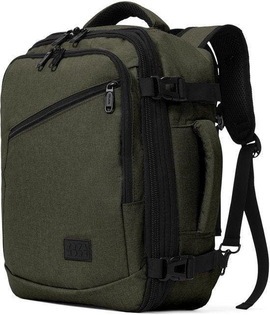 2dekans | TRVLMORE Reistas - 25L Rugzak - Handbagage -, Sieraden, Tassen en Uiterlijk, Tassen | Schoudertassen, Groen, Zo goed als nieuw