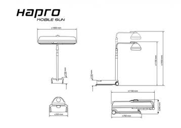 Actie Hapro Mobile Sun HP 8540, Verzenden, Zo goed als nieuw, Zonnebank enkelzijdig, Minder dan 10 lampen