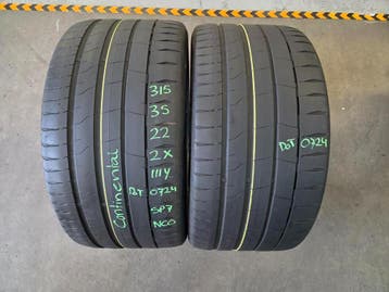 315/35/22 111Y NCO CONTINENTAL SP7 ZOMERBANDEN 6,3MM PROFIEL, Ophalen, Gebruikt, Overige maten, Band(en)