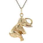 Gouden vintage olifant hanger 14 krt, Ophalen of Verzenden, Nieuw